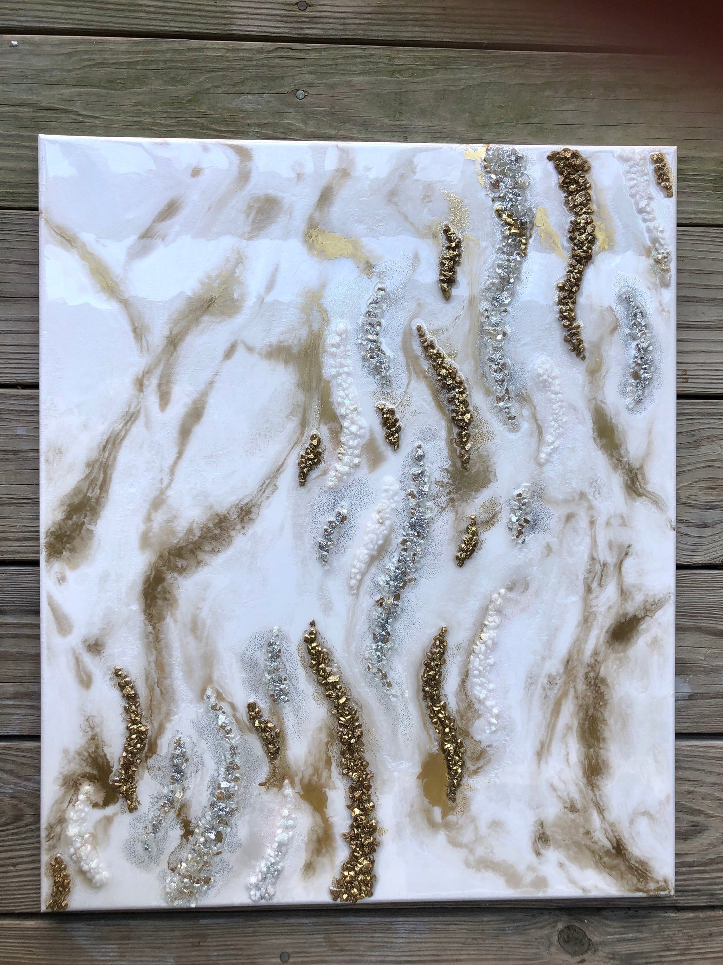 3D HANDMADE ABSTRACT GOLDEN RESIN WALL ART