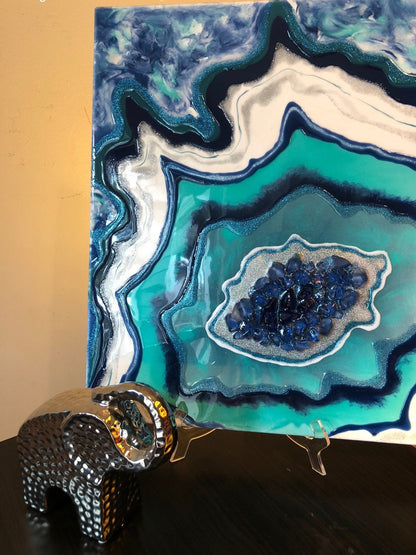 3D HANDMADE ABSTRACT GEODE RESIN WALL ART