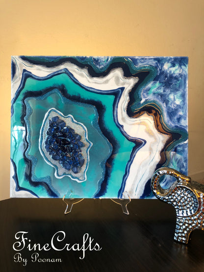 3D HANDMADE ABSTRACT GEODE RESIN WALL ART