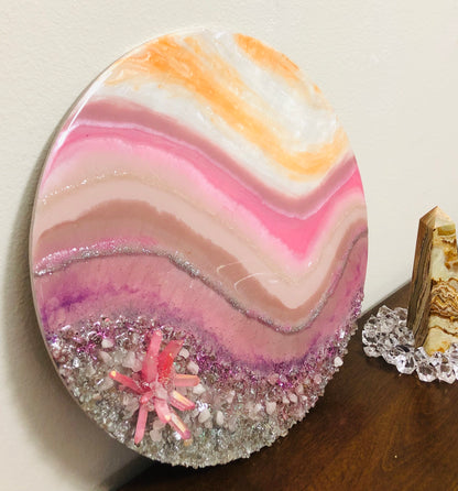 HANDMADE BLUSH ABSTRACT RESIN WALL ART