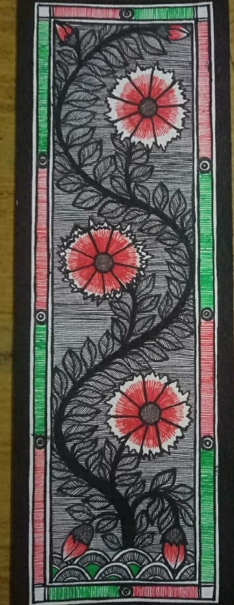 ORIGINAL HANDMADE TREE OF LIFE MADHUBANI PAINTING